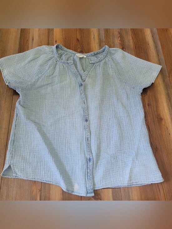 beachlunchlounge Tops - Beach Lunch Lounge Womens Size 1X Seersucker 100% Cotton Button Up Shirt